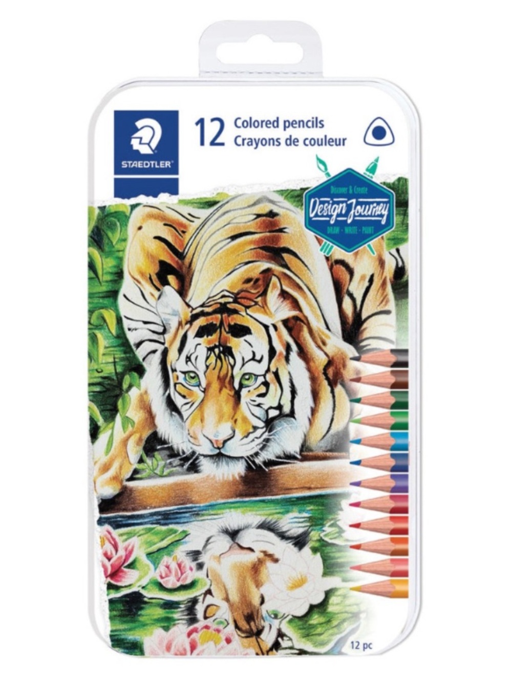 💕 STAEDTLER 12 Coloured Break Resistant Pencils In Decorative Tin 3.0 mm Lead